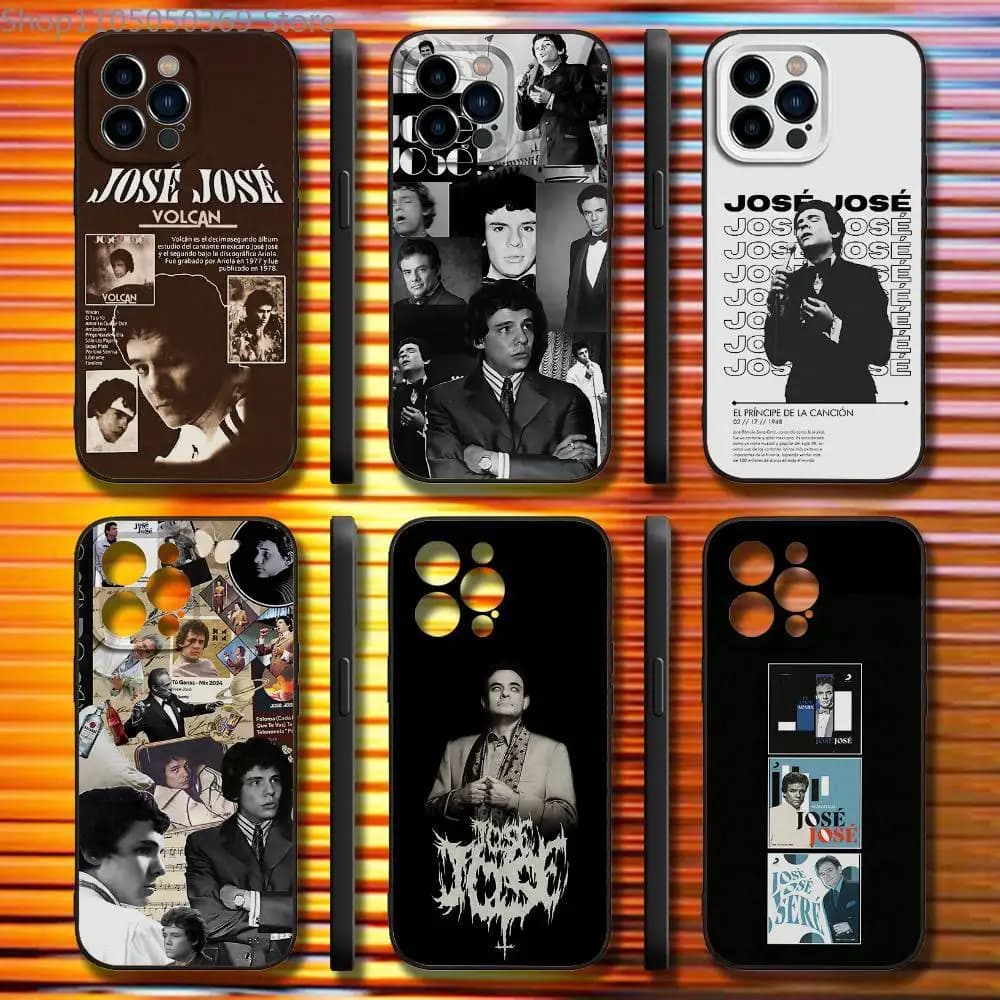 Jose Jose Mexico Singer Phone Case For iPhone 17,16,15,14,13,12,11,Pro,Max,Plus,X,XS,SE4,E,Mini,Soft Black Case