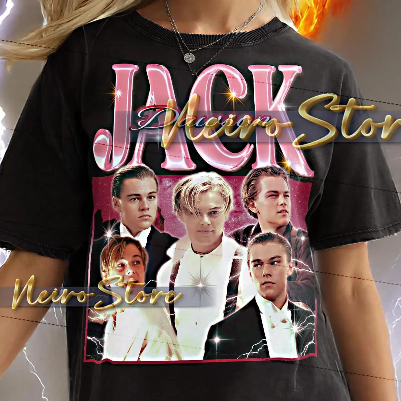 Jack Dawson Bootleg T Shirt Retro Sketchbook Eyes Ice Heart Vintage Sweater vintage Washed fashion Top For Everyday Wear