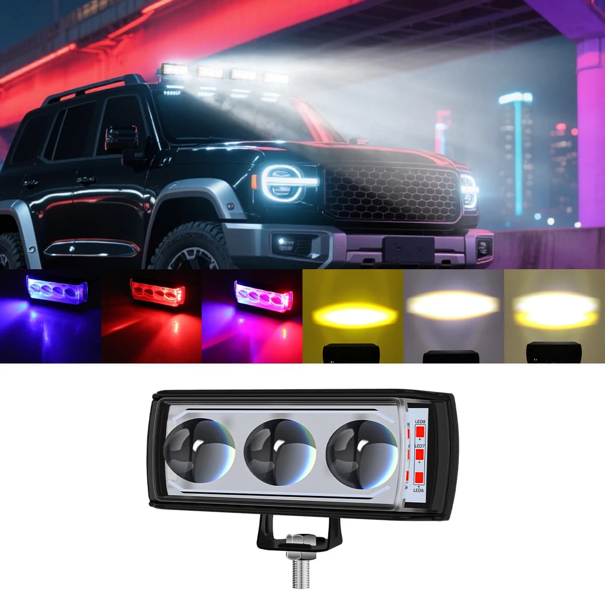Motorcycle LED Auxiliary Spotlight Flash Driving Fog Light 12-32V LED Work Lamp For ATV UTV Scooter Moto Modification Accessorie