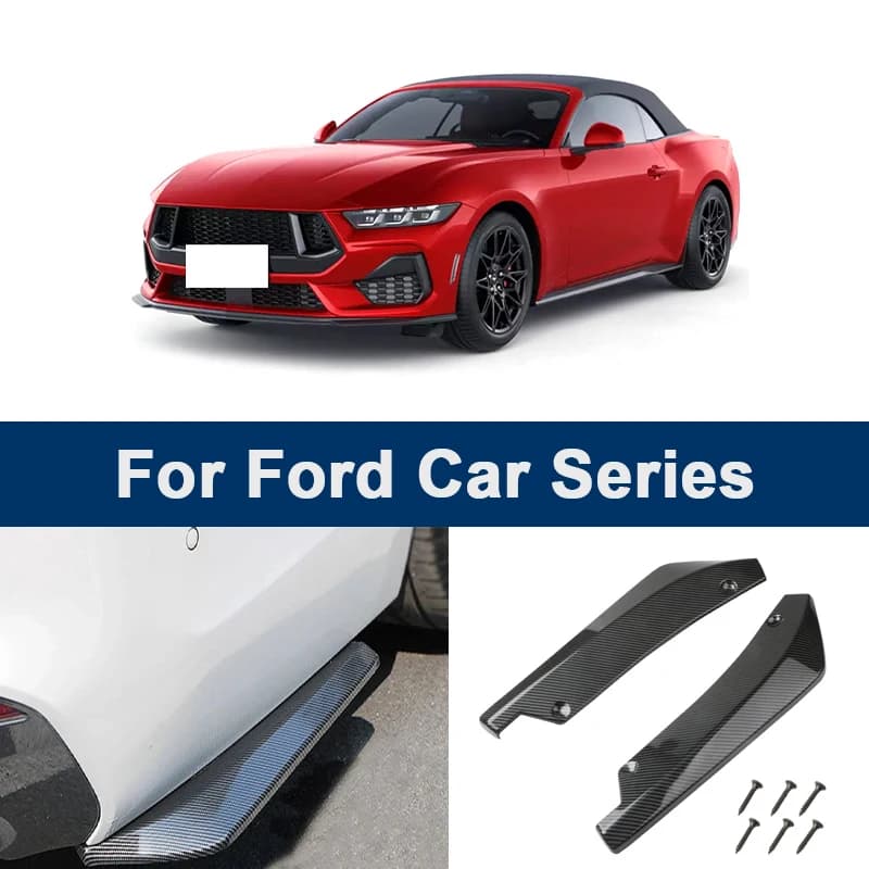 For Ford Focus Fiesta Mustang Escape Explorer Edge - Diffuser/Splitter Bumpers ABS Rear, Easy Installation, Outdoor Sports Kit, 2 Pieces