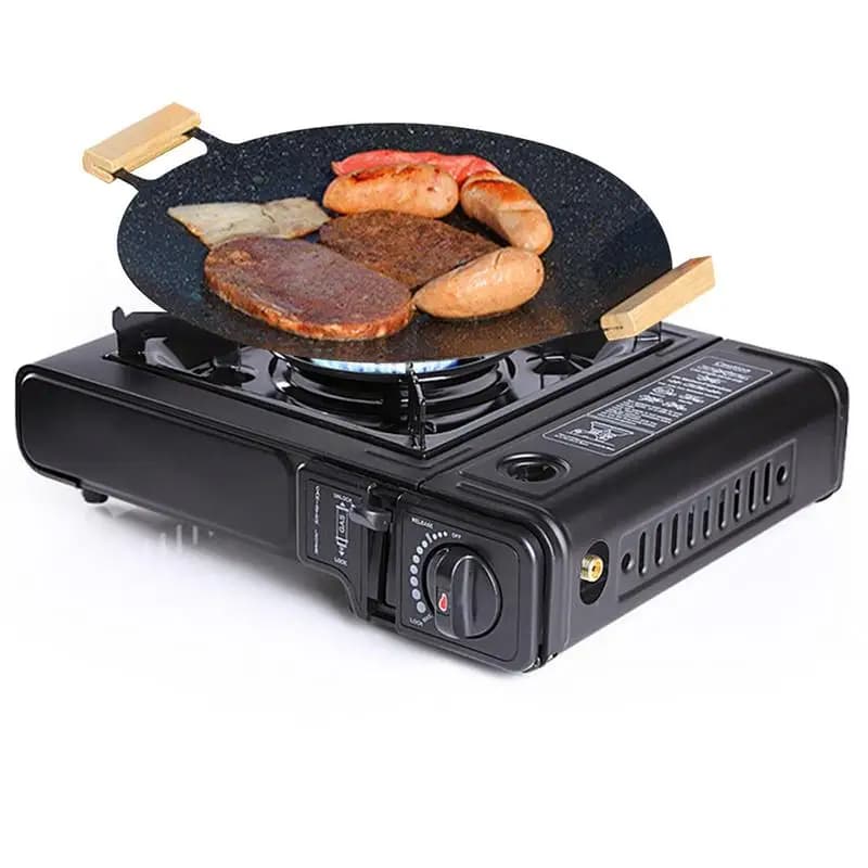 Stufa portatile Stufa da campeggio portatile per zaino in spalla da esterno Bruciatore da banco leggero Accessori da cucina con custodia per il trasporto