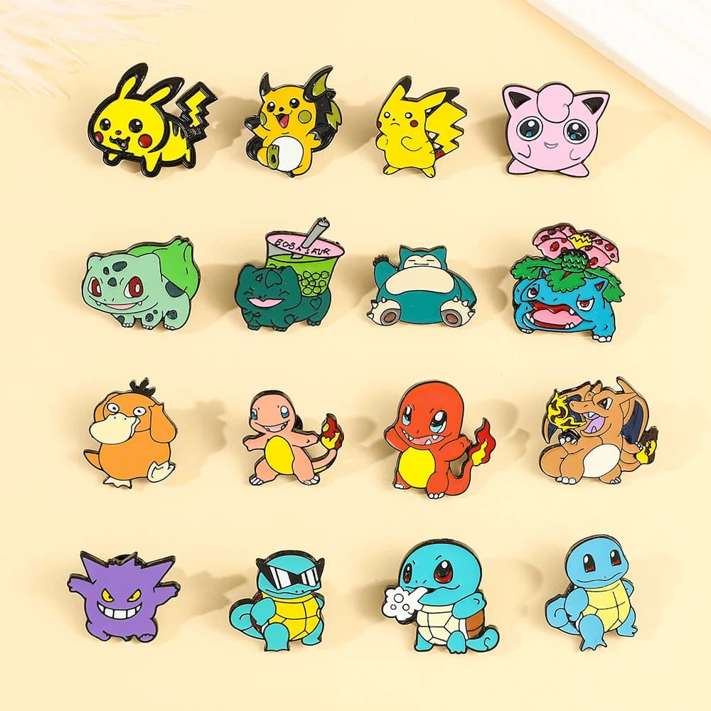 Anime Spilla Cosplay Carino Pikachus Squirtle Distintivo in metallo Spilla smaltata Giacca Spilla Decorazione Accessori per gioielli