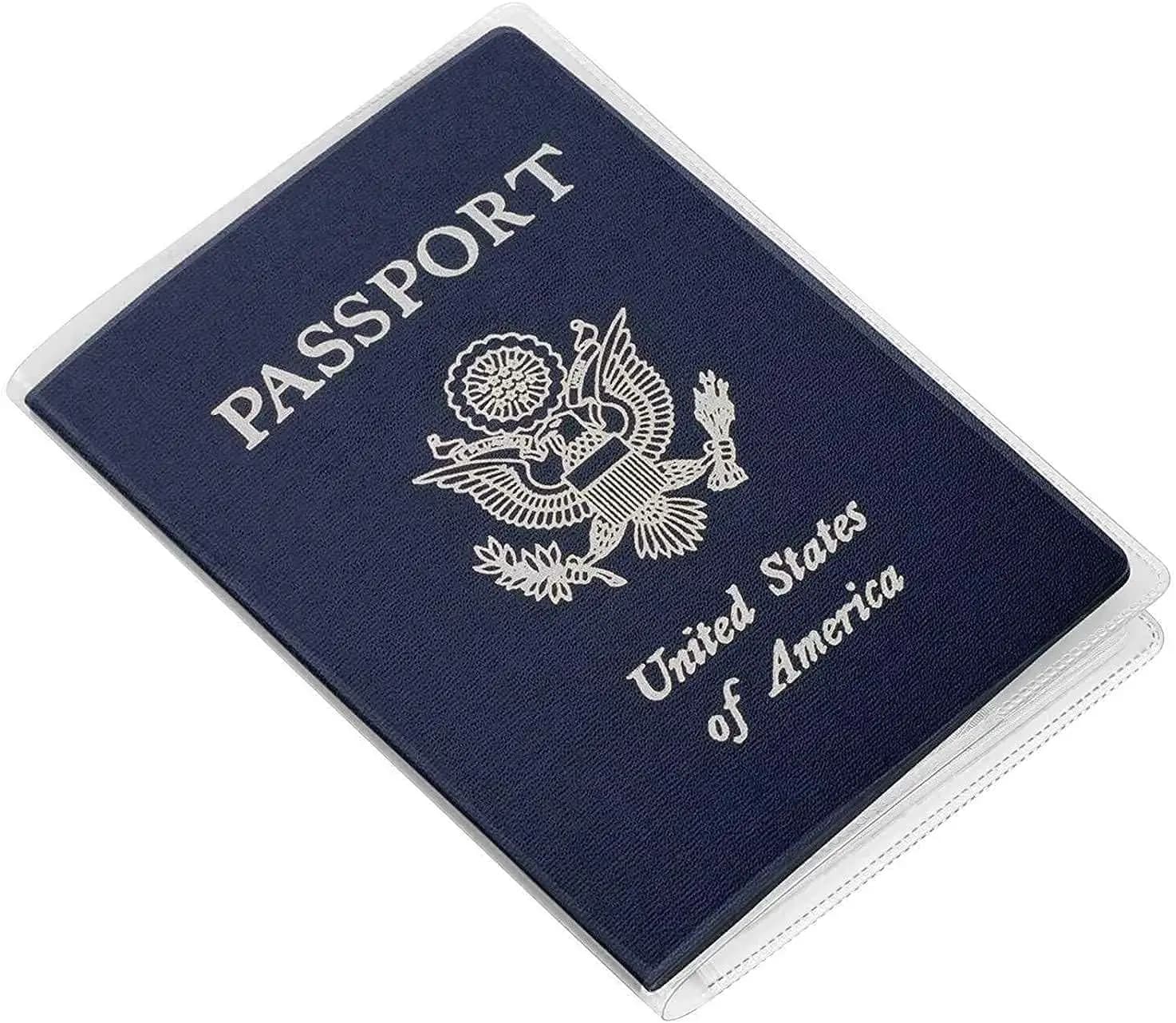 Confezione da 5 custodie trasparenti per passaporto con scomparti per carte per la protezione dei documenti di viaggio (13,5x18,8 cm)