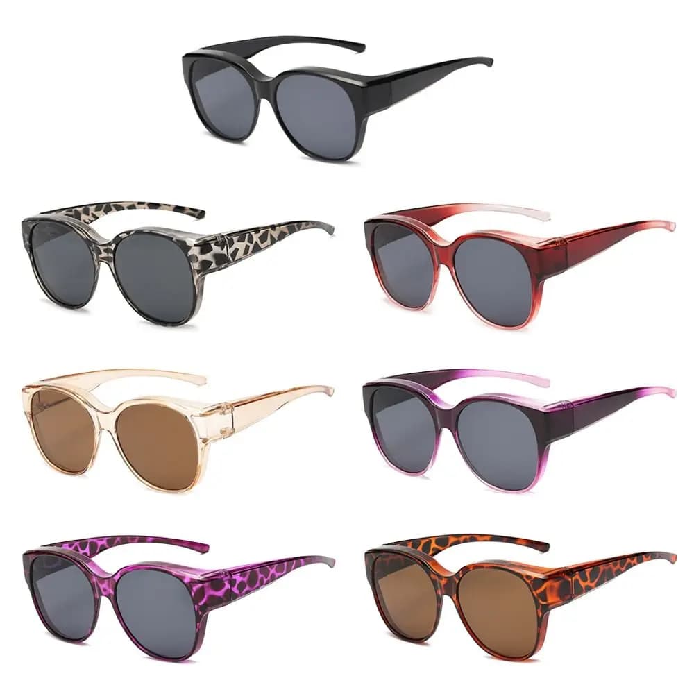 Fashion Summer UV Protection Driving Sunglasses Round Frame Retro Fit Over Sunglasses Y2K Wear Over Glasses for Women Men
