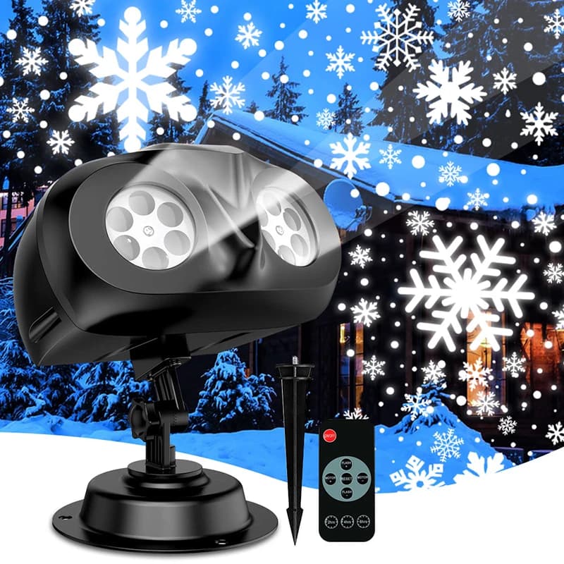Luci per proiettori di fiocchi di neve di Natale Evidenzia LED dinamico Nevicate di Natale Nevicate IP65 Illuminazione per faretti di nevicate impermeabili