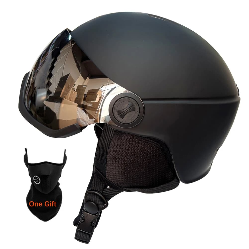 MOON Occhiali per casco da sci PC modellati integralmente + EPS Casco da sci di alta qualità Sport all'aria aperta Sci Snowboard Caschi da skateboard
