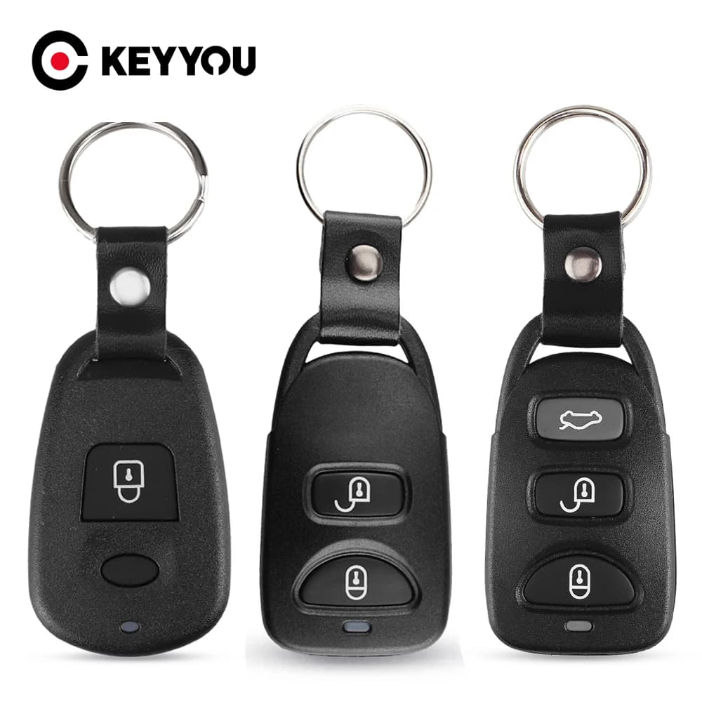 KEYYOU sostituzione chiave a distanza per Auto Fob 2/3/4 pulsanti per Hyundai Santa Fe 2005-2009 Tucson 2005-20011 portachiavi con custodia automatica