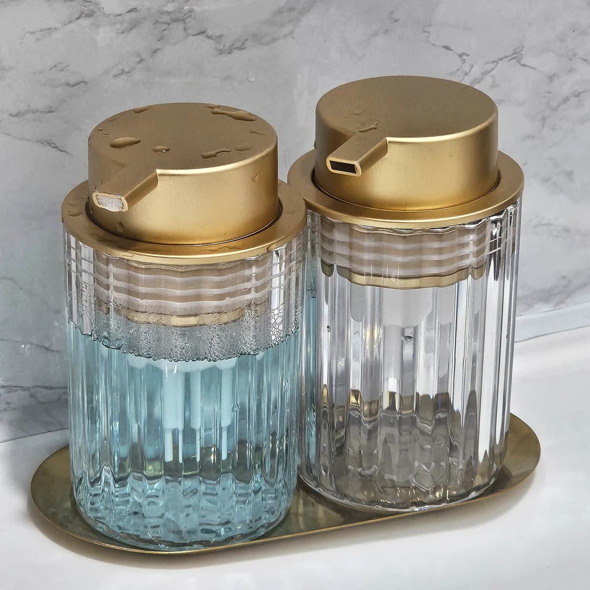 Dispenser schiumogeno per le mani bottiglia di schiuma di sapone contenitore per il lavaggio delle mani Dispenser di Design in schiuma decorazione countertop