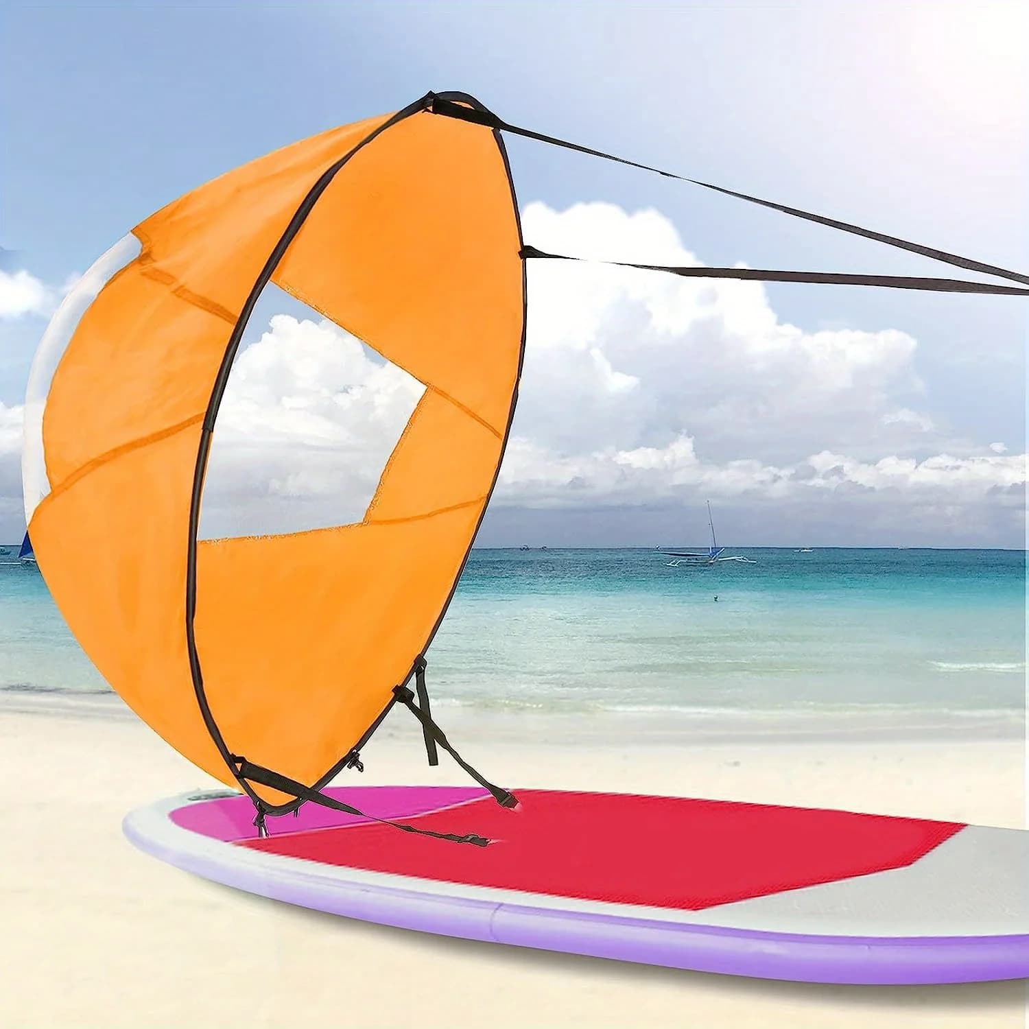Vela per SUP, Accessori SUP, Pagaia Pieghevole da 42 Pollici per Kayak, 5 Colori, Accessori per Tavole da Surf e Sport Acquatici