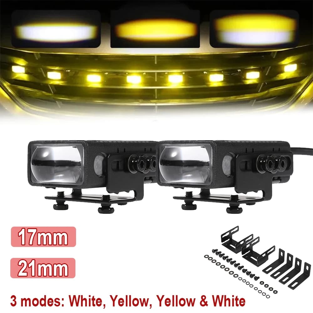 AUXBEAM Grille LED Headlight Bumper Fog Lamps Projector Lens Work Light Mini Driving Light Auxiliary Lights For Car Motorcycle