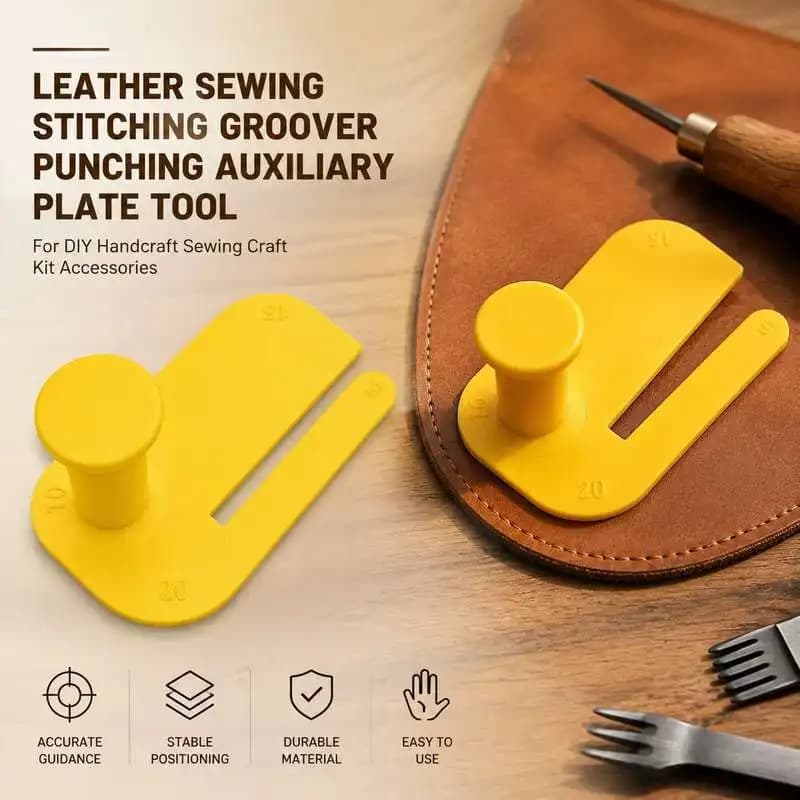 Leather Craft Stitching Groover Punching Auxiliary Plate Tool For DIY Hand Sewing Craft Kit Manual Tools
