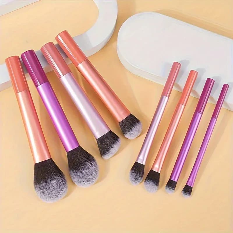 Set di 8 pennelli morbidi per trucco, in pelo sintetico, facili da pulire, pennello per fard, pennello per correttore, pennello per ombretto, strumenti per il trucco cosmetico