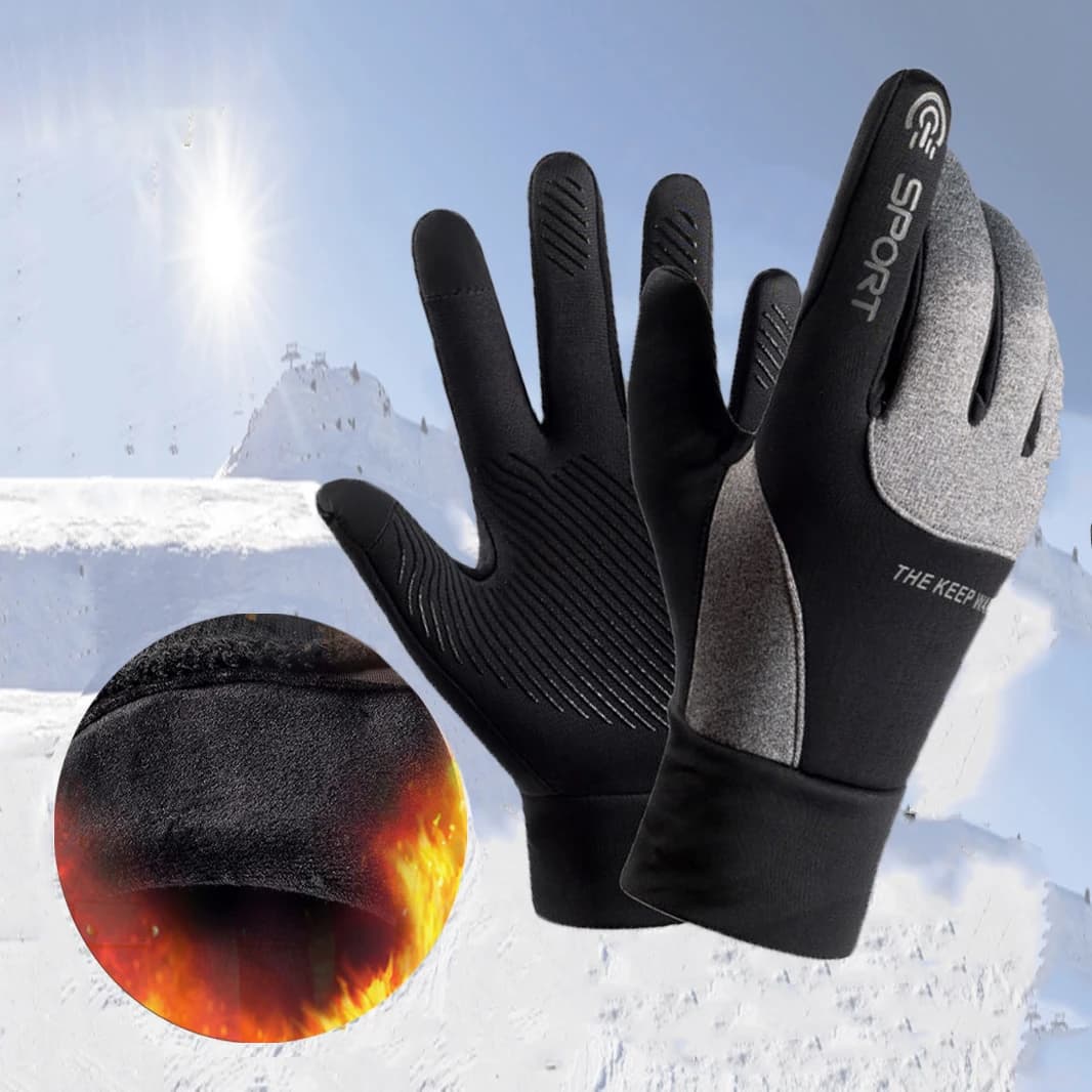 Men Thermal Fleece Touch Screen Winter Gloves Windproof Water Resistant Anti Slip Multifunctional Sports Gloves for Cycling Run