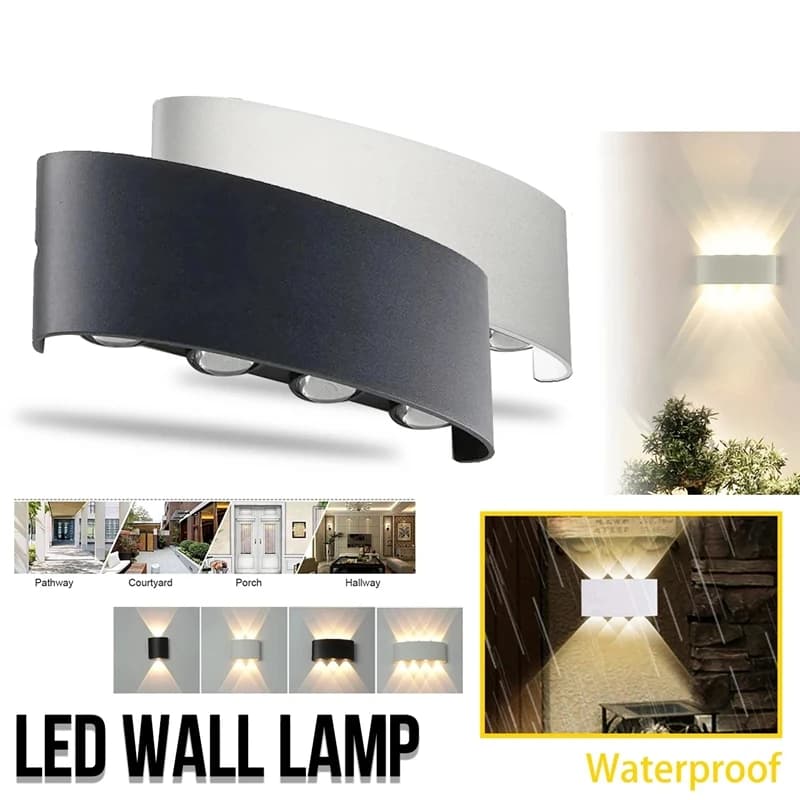NUOVA Lampada Da Parete A Led per Esterni In Alluminio Coperta Ip65 Up Imbottiture Bianco Nero Moderno Per La Casa Scale Camera Da Letto Comodino Luce del Bagno