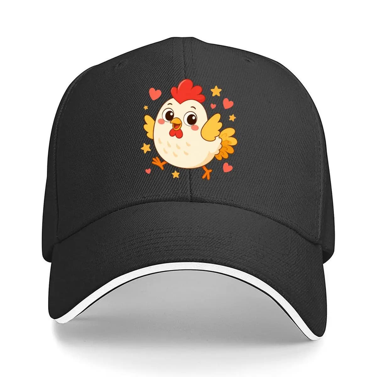 Chubby Cartoon Farm Chicken Characte Sandwich Baseball Cap Men Women Sun Cap Outdoor Workouts Hat