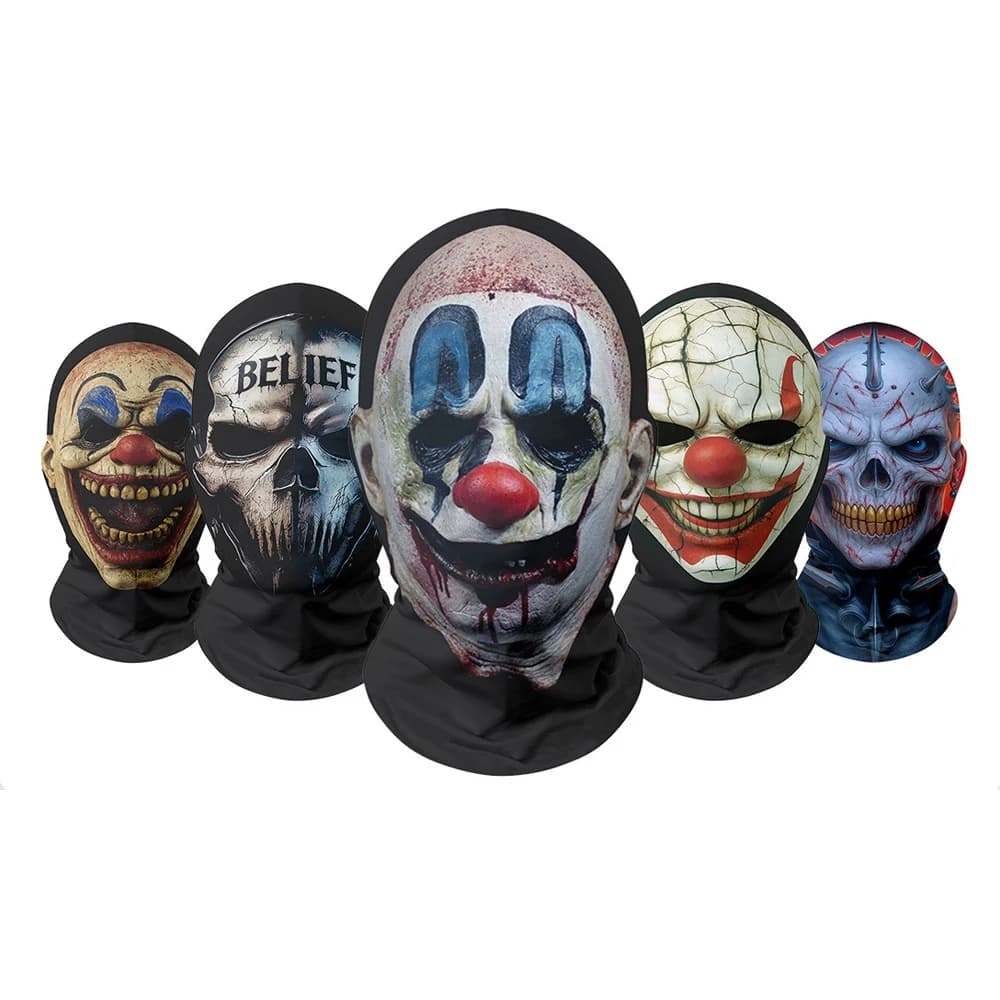 Copricapo di carnevale di Halloween Joker Skull Maschera a pieno facciale Passamontagna in rete Berretto unisex riutilizzabile traspirante Copricapo divertente per feste