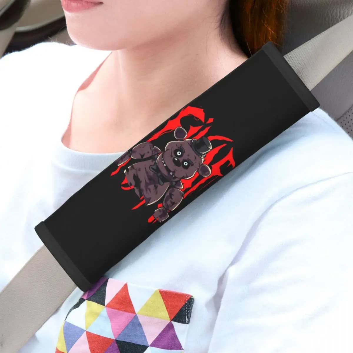 Auto FNAF At Freddys Copri cintura di sicurezza Morbido cuscino per cintura di sicurezza per zaino per auto