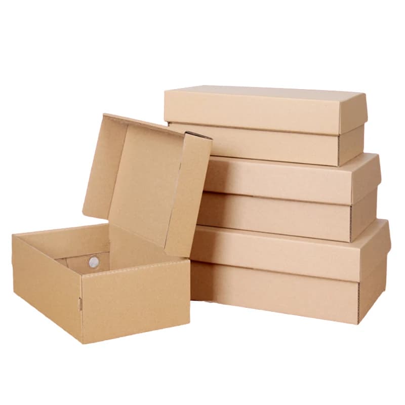 Confezione da 5 scatole per scarpe in carta Kraft multi-dimensione marrone Confezione fatta a mano Confezione regalo di grandi dimensioni Parrucche Scatola ondulata facile da piegare a 3 strati vuota