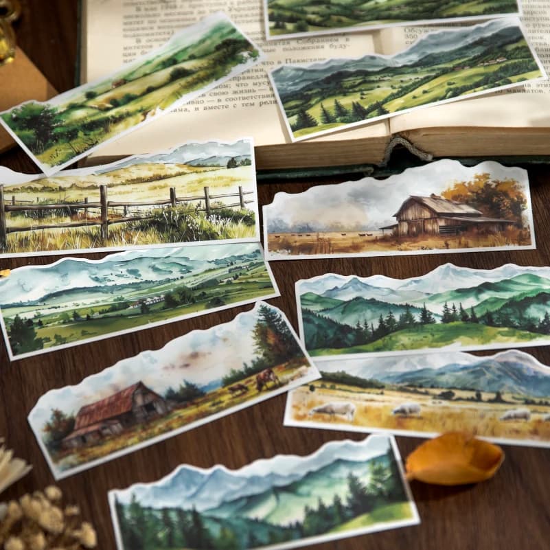 30pcs Beautiful Landscape Sticker Pack natural scenery Junk Journal DIY Scrapbooking School Supplies Collage Stationery Stickers