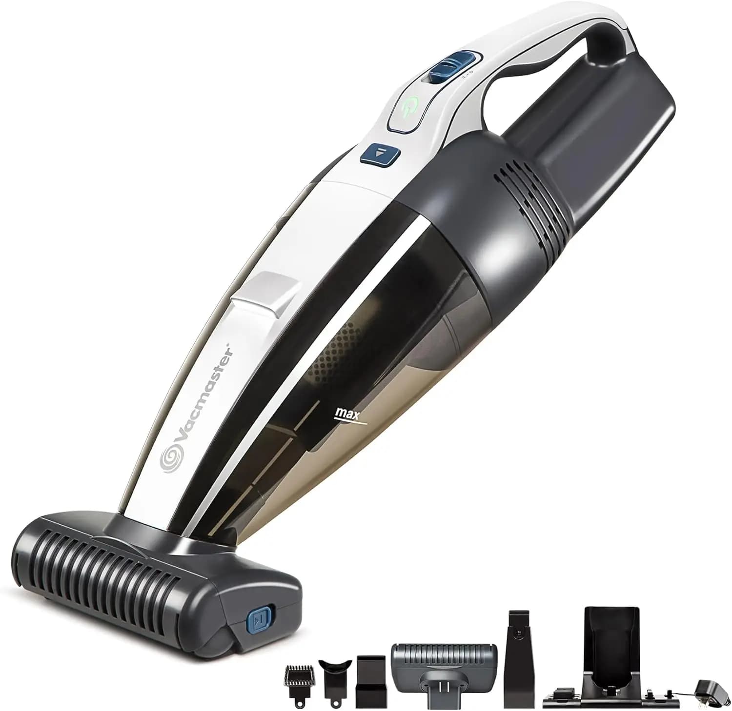 Aspirapolvere portatile senza fili con ugello motorizzato, 2 velocità, luce LED, per casa e auto, spazzola per la pulizia, ugello di precisione, accessorio per fessure