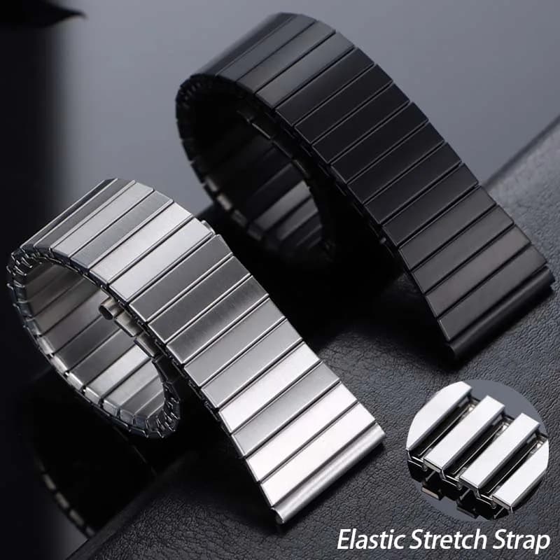 Expansion Elastic Metal Strap 20mm for Huawei for Galaxy Watch 3 45mm Stretch Stainless Steel Watch Band Universal Accessories