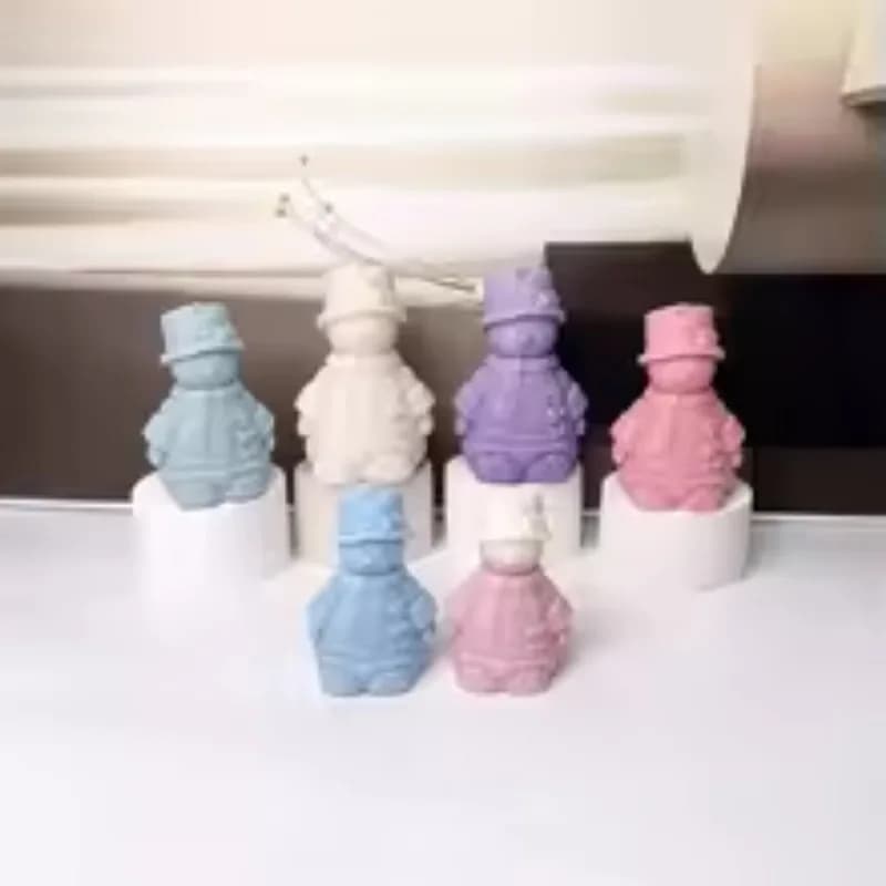 Stampo in Silicone 3D a Forma di Personaggio Cartoon per Candele Profumate, Ornamenti in Gesso, Sapone Fatto a Mano, Resina e Gesso