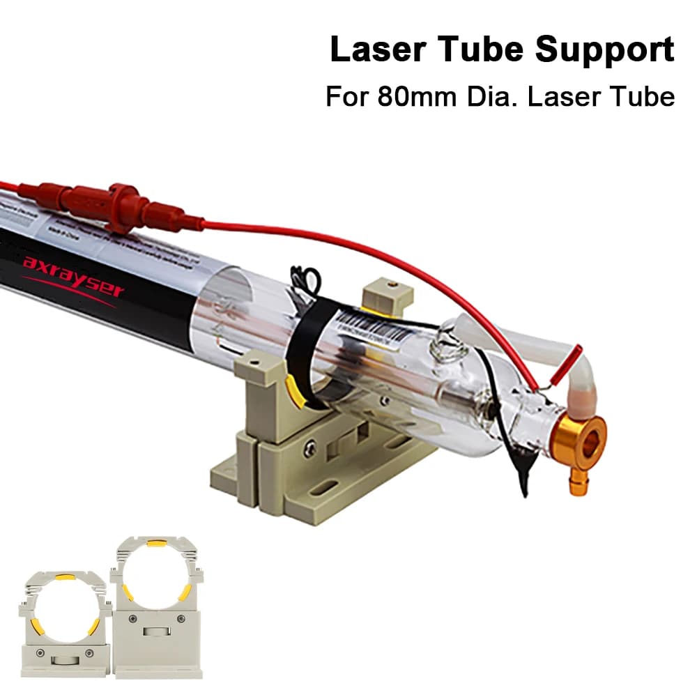 Support for Laser Tube CO2 Axrayser, Plastic Flexible Assembly 80mm Diameter for Laser Cutting Machines 75-180W