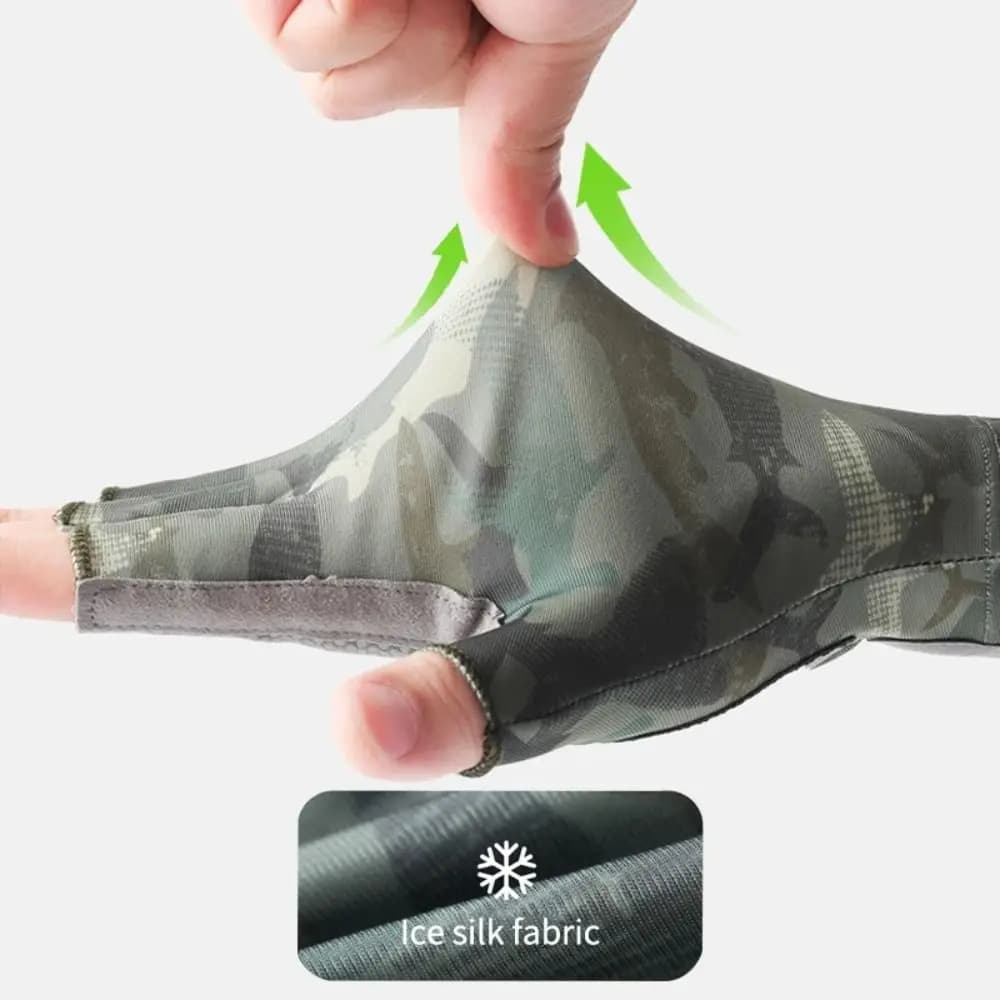 Professional Elastic Fishing Gloves sweat absorbent sun protection Men's cycling gloves Non-slip breathable fingers gloves
