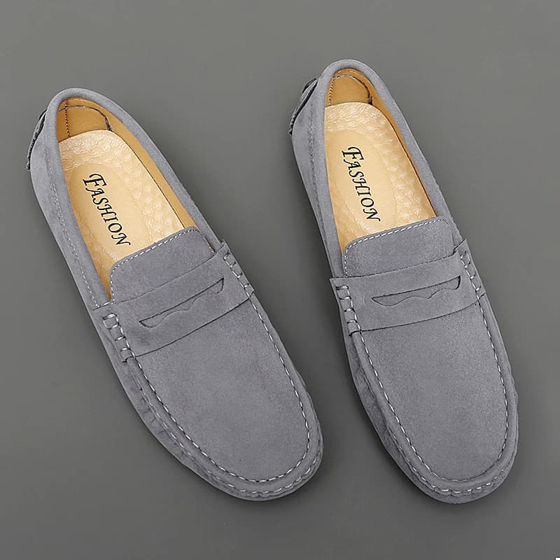 Nuove Scarpe Casual Classiche da Uomo Eleganti Fatte a Mano in Camoscio Premium Taglie Forti, Mocassini Comodi Antiscivolo Slip-on
