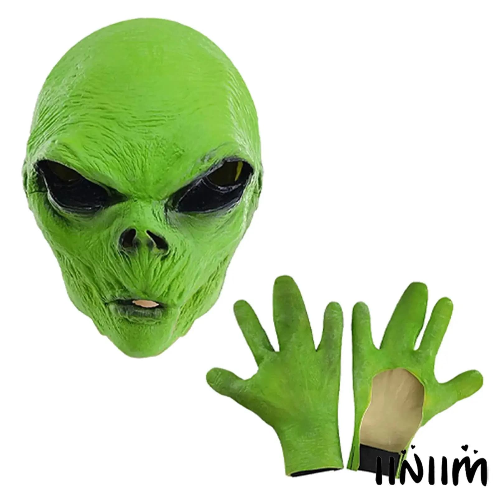 Maschera aliena spaventosa ad alta definizione con materiale in lattice traspirante e guanti per eventi e scherzi a tema horror di Halloween