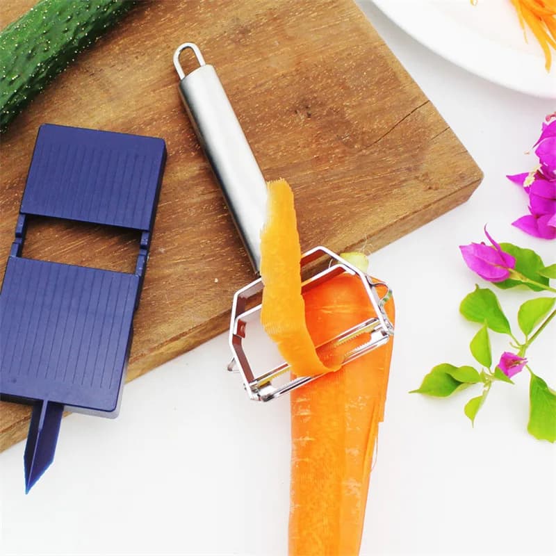 Set 2 in 1 Pelapatate e Affettatrice, Grattugia per Verdure, Kitchen Tools for Potatoes and Carrots, Accessories and Gadgets for Cooking