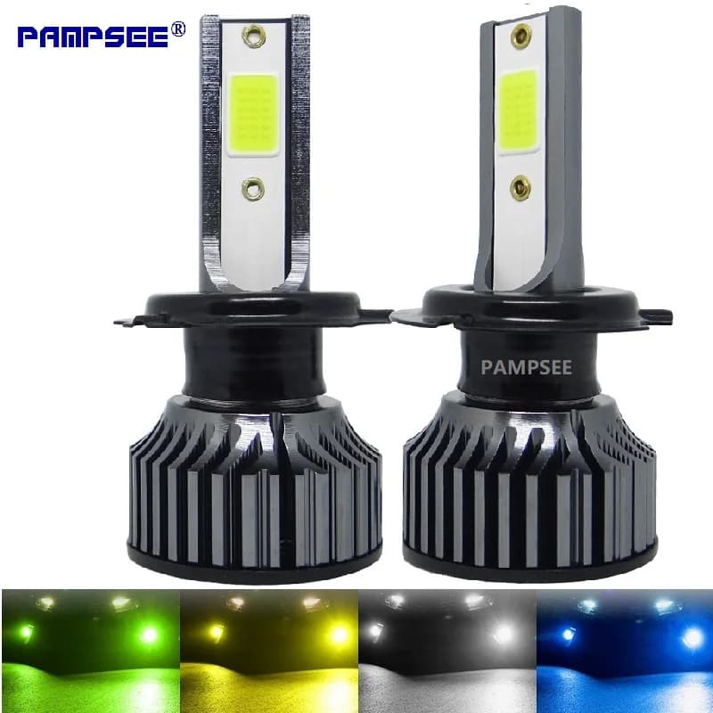 Mini Led Lampadine per fari auto H7 H4 H1 H3 9005 HB3 9006 HB4 H11 Led H8 H9 H16 H27/880/881 Faro per auto Verde limone 72W 16000LM P1