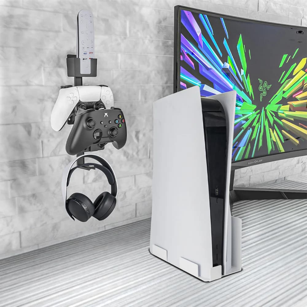 Staffa da parete per PS5 PS4 XSX Xbox One Controller NSW Gancio per cuffie Scaffale per telecomando Supporto per gancio per gamepad Accessori per giochi