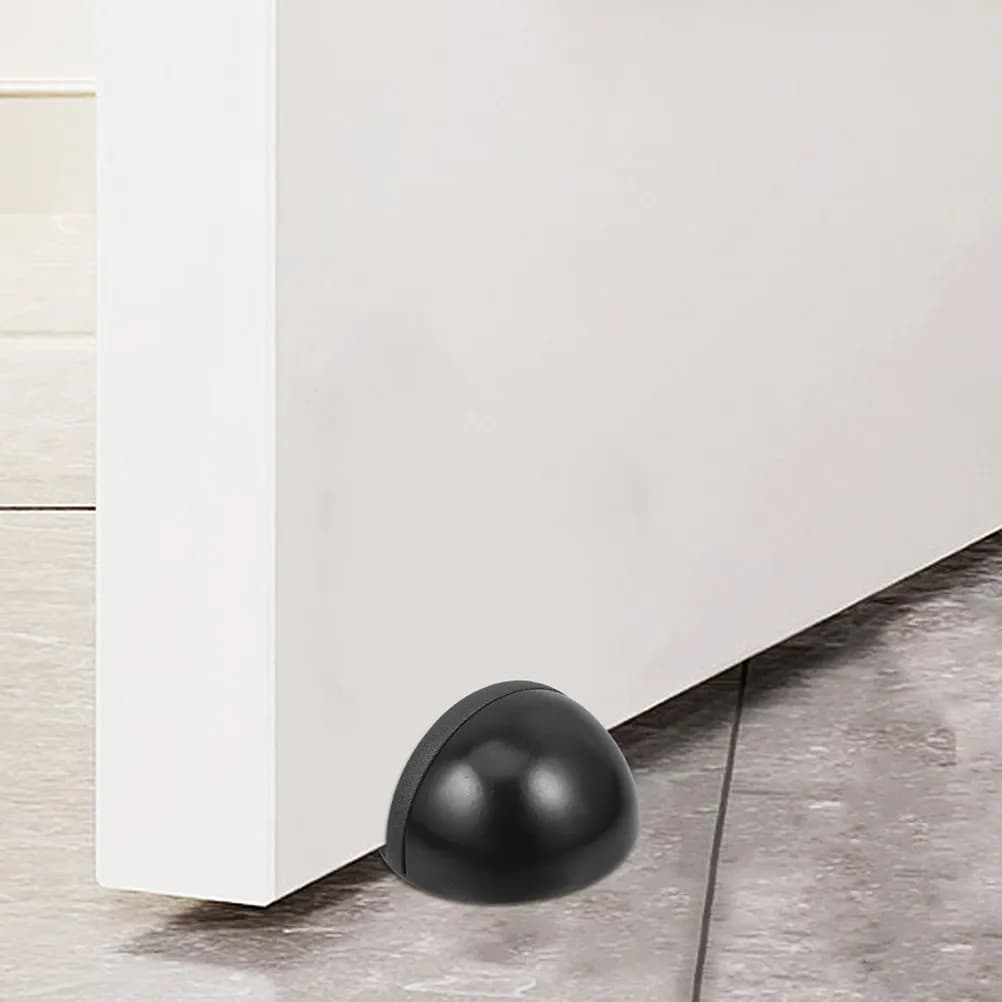 Door Protector Closet Stopper Black Stoppers for Wall Holder Bedroom Floor Alarm Stainless Steel Bottom of