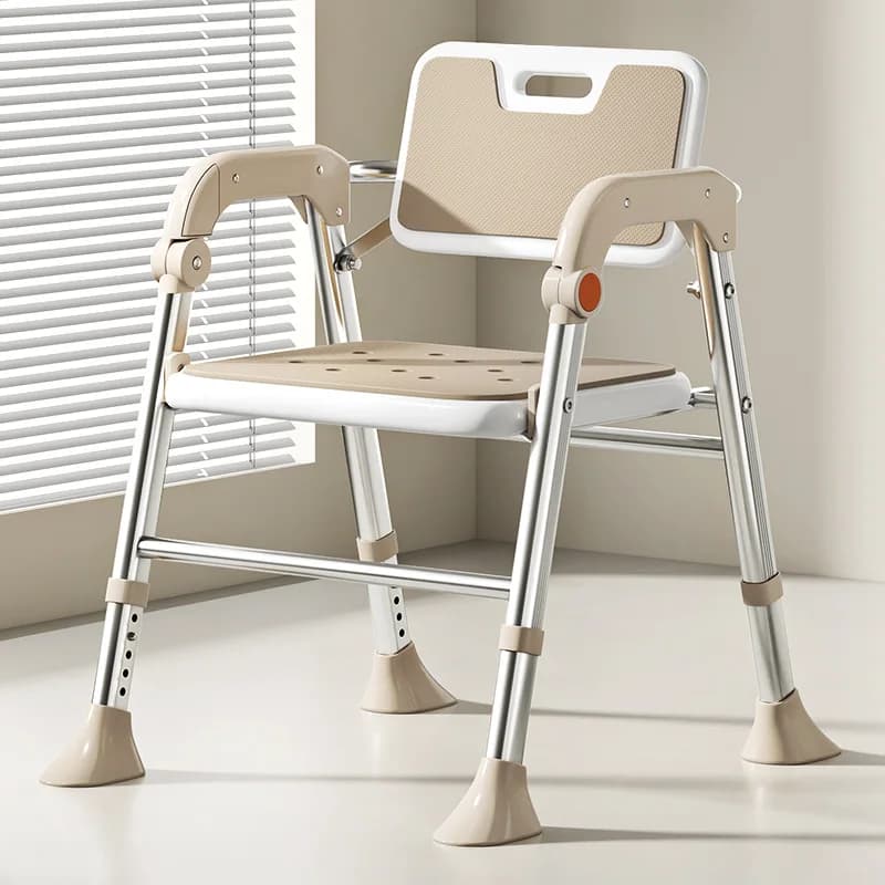 Sedia da Doccia Pieghevole per Anziani e Donne in Gravidanza con Schienale Alto, Sgabello da Bagno Antiscivolo, Sedile Comodo Portatile per Vasca