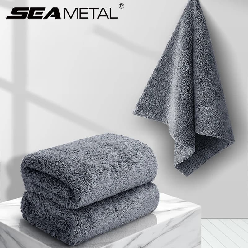 SEAMETAL Asciugamano in microfibra Super assorbente Panno per pulizia auto Nessun orlo Asciugamano automatico in microfibra 40X40/100CM Accessori per autolavaggio