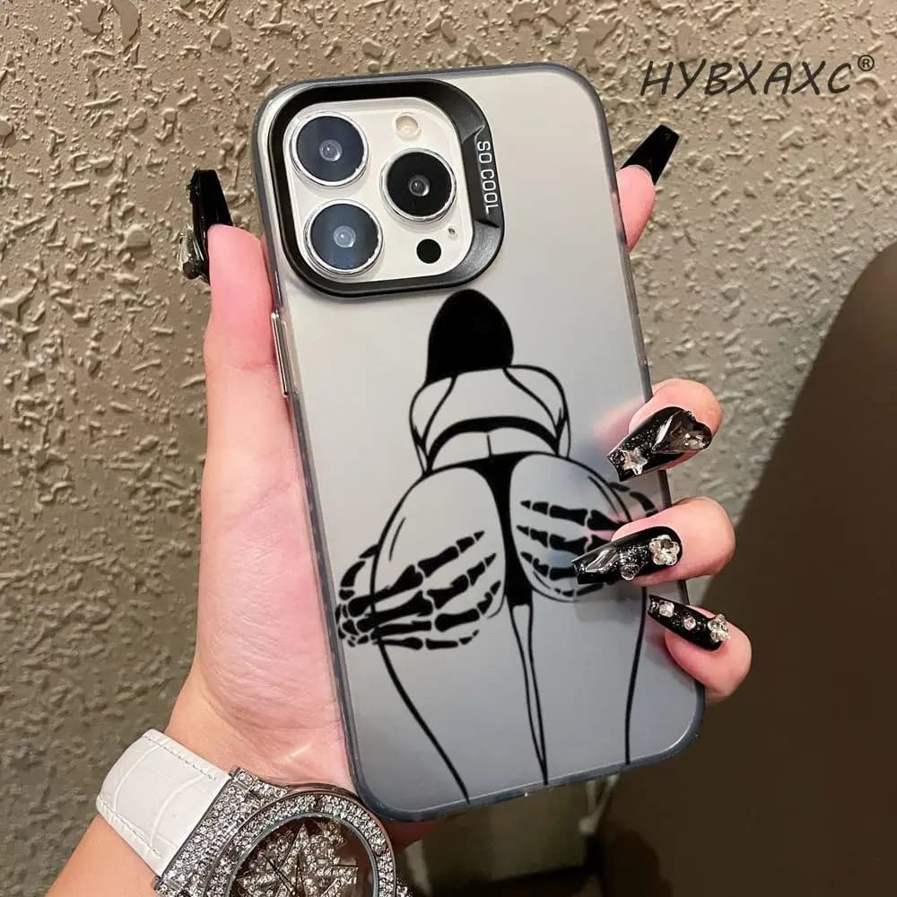 Sexy Girl Case for iPhone 17 16 15 13 Pro Max 14Plus 12Mini 11Pro Shockproof Cover Screen Protector Casing Colorful phone cases