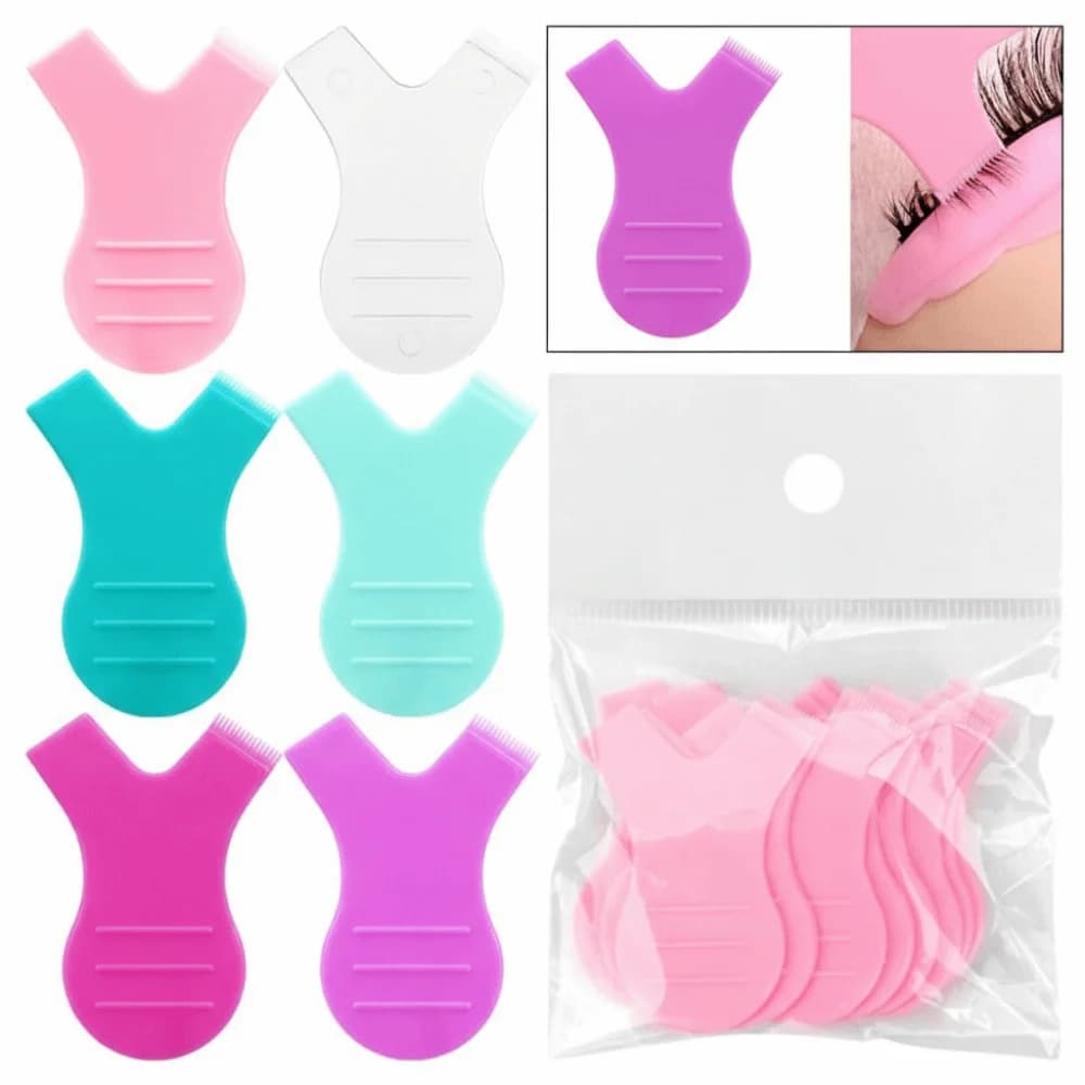 10 Pezzi Nuovi Spazzolini Morbidi in Plastica a Forma di Y per Sollevamento Ciglia, 8 Colori, Strumento per Extension Ciglia e Mascara