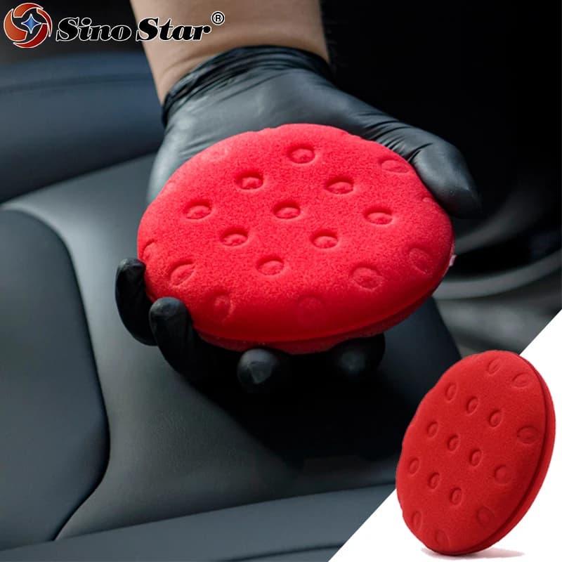 Cuscinetti per applicatori di cera in spugna per dettagli auto durevoli Shine 12CM Dia Dots premendo la lucidatura a mano per la ceretta vernice ceramica Glas