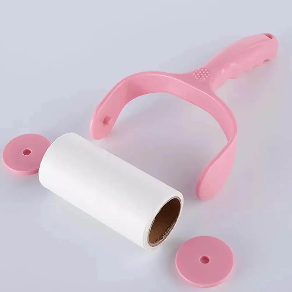 1 Pezzo Rullo Adesivo Rimuovi Pelucchi e Peli di Animali Domestici Rosa, con Adesivo Forte, per la Pulizia di Vestiti, Mobili, Auto, Letti e Tappezzerie