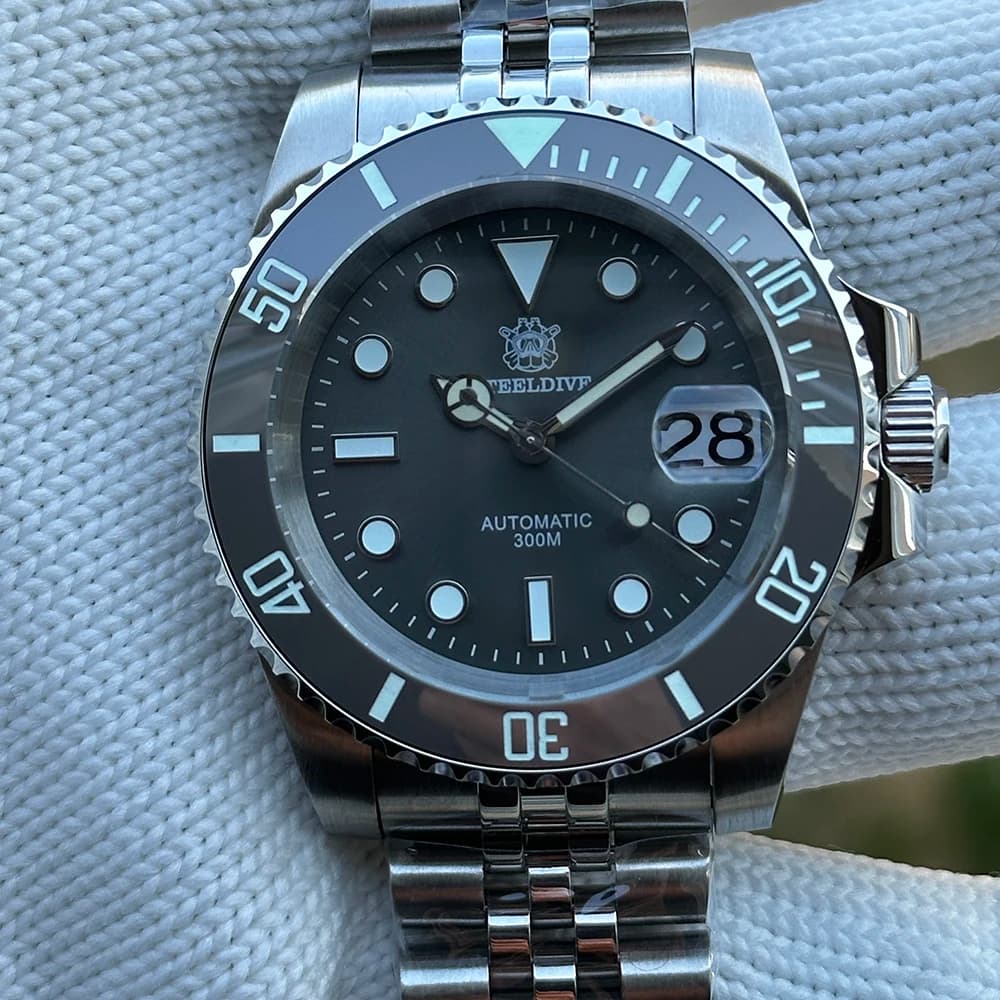 STEELDIVE Brand SD1953 Grey Dial Stainless Steel Watch NH35 Ceramic Bezel 41mm Sapphire Glass Men's Diving Watches Hombre