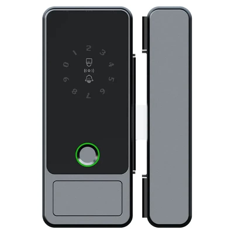 Glass door fingerprint lock No opening Office smart lock Shop passwordSingle and double door glass door