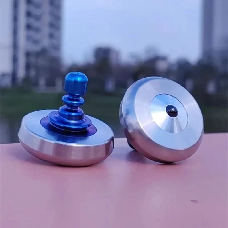 Metal Spinning Top Gyro Fidget Spinner Hand Twist Spinner EDC Fidget Toys Office Stress Relief Toy for Adults Kids ( No Base )