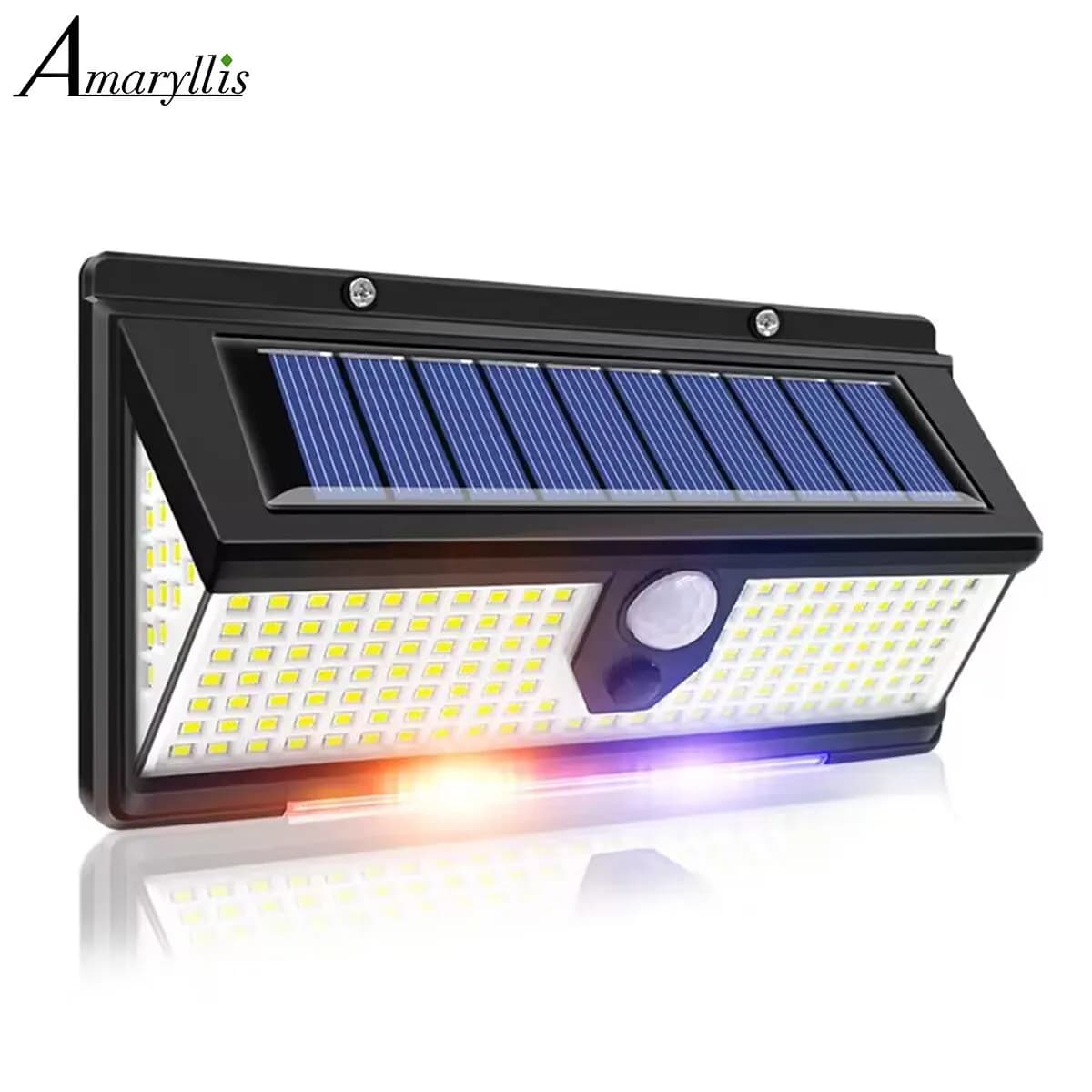 Lampada da parete per decorazione da giardino per esterni a luce solare a LED 190led con 4 modalità IP65 Luce con sensore di movimento solare impermeabile per porta del cortile