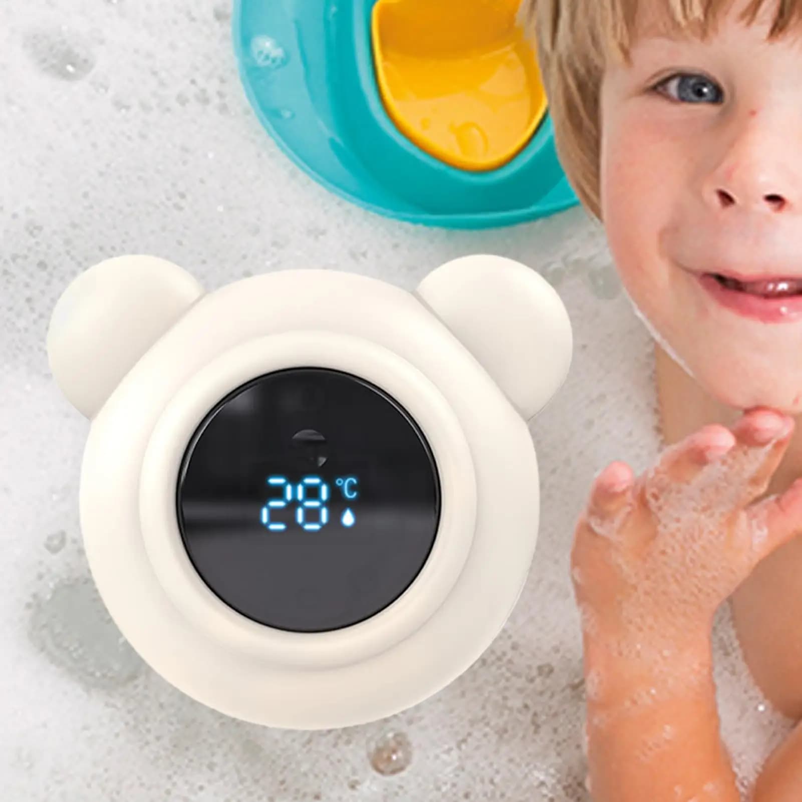 Termometro Digitale per Bagno Neonati con Indicatori di Sicurezza a 3 Colori/Avvisi Intelligenti di Temperatura