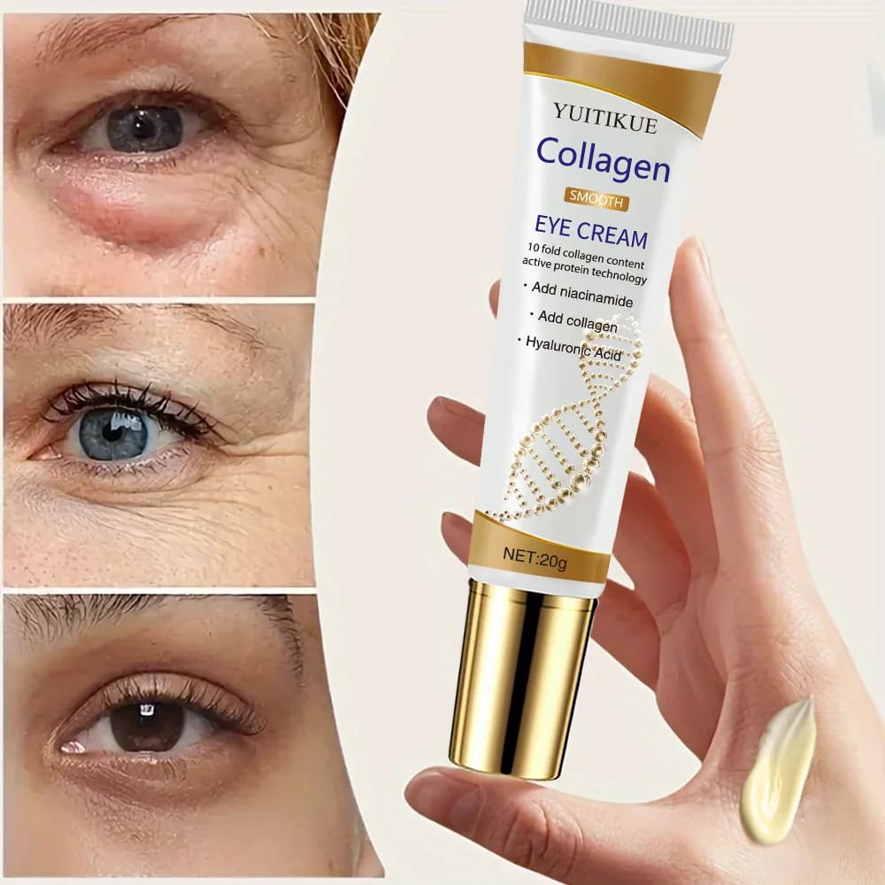 Crema contorno occhi al collagene 20g - Leviga le rughe e rassodamenti, assorbimento rapido non grasso, con niacinamide e acido ialuronico