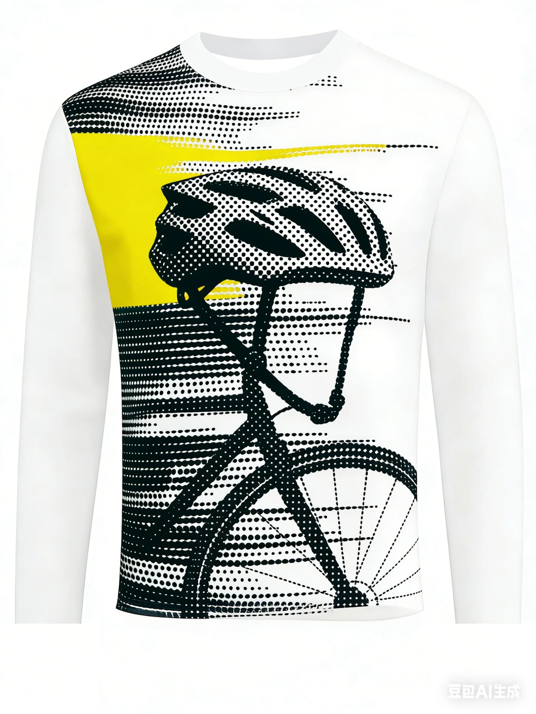 Maglia da Ciclismo Innovativa e Creativa con Stampa Bici e Casco, Stile Mountain Downhill, Trendy e Professionale