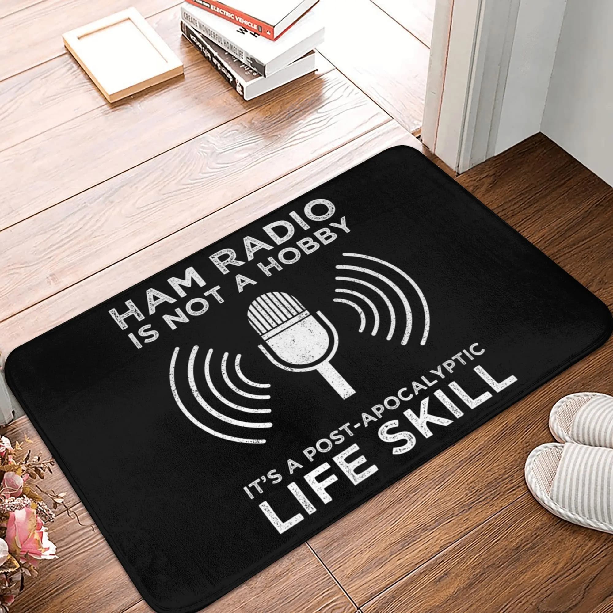 Divertente licenza Ham Retro Operatore radio Zerbino Antiscivolo Ingresso Cucina Bagno Pavimento Porta Zerbino Tappeto WC Tappeto Tappetino