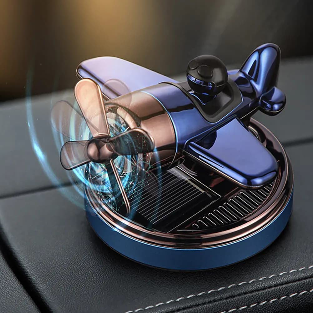 Solar Energy Car Diffuser Aeronautic Style, Decorative Dashboard Accessories, ABS Air Purifier and Aluminum Alloy