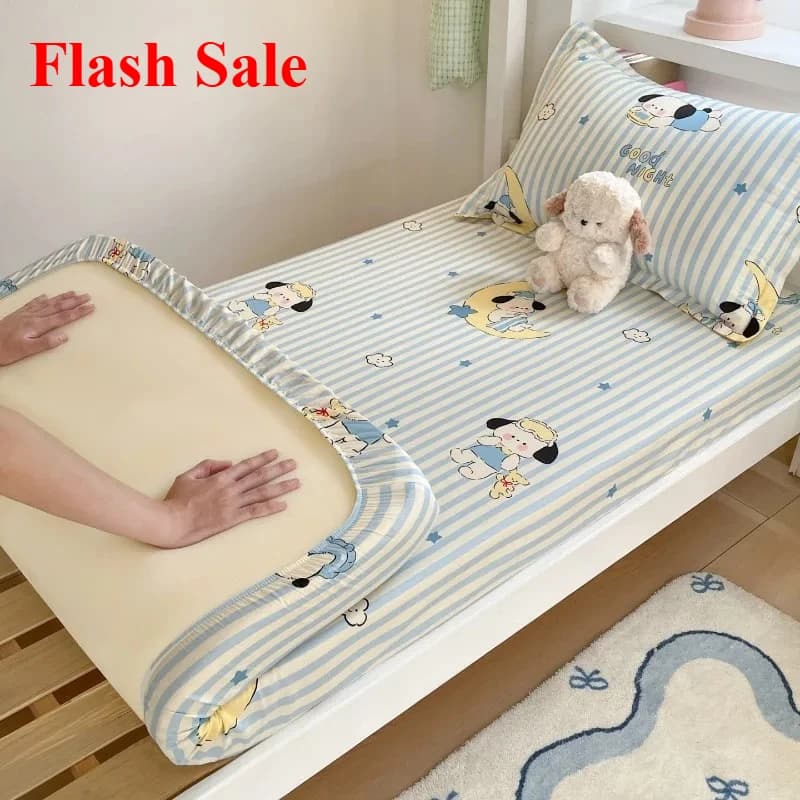2025 nuova serie di cappelli da letto per dormitorio studentesco con stampa in cotone antiacaro set da 2 pezzi cappello da letto singolo comodo e traspirante